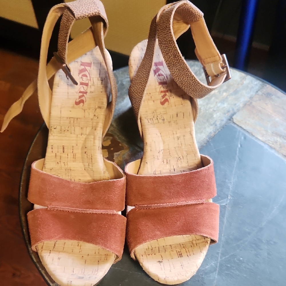 Kork-Ease Brown Sandals with Cork Footbed